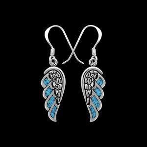Winged Angel Earrings • Sterling Silver • Symbol of Protection and Serenity •...